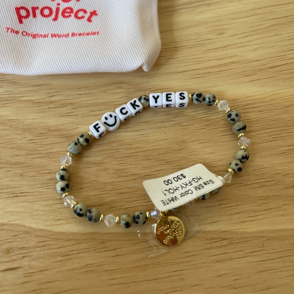 Little words project - s/m bracelet neutral stone crystal “F :) CK Yes” - Picture 1 of 2